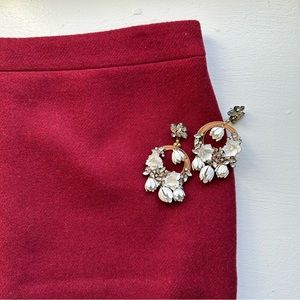 J.Crew Mercantile Wool Pencil Skirt in Maroon